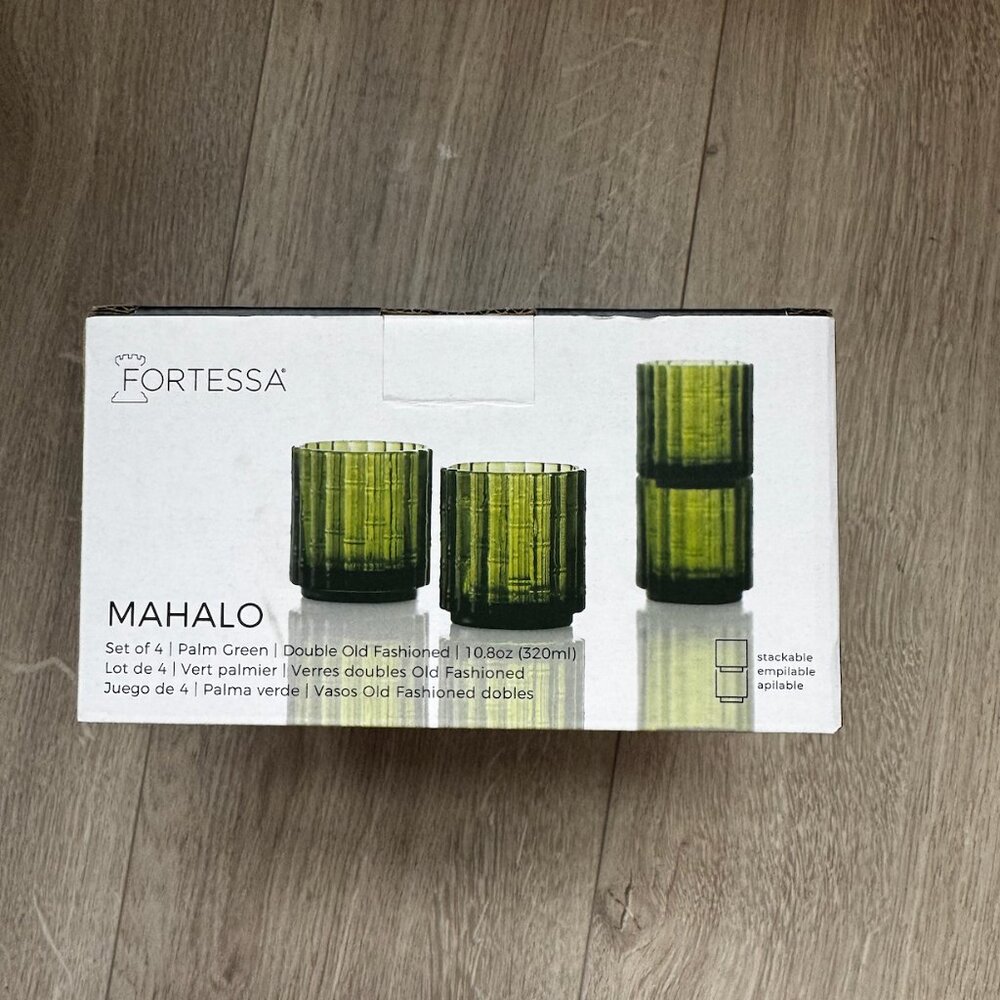 Fortessa Mahalo Double Old Fashioned Glass Set in Palm Green